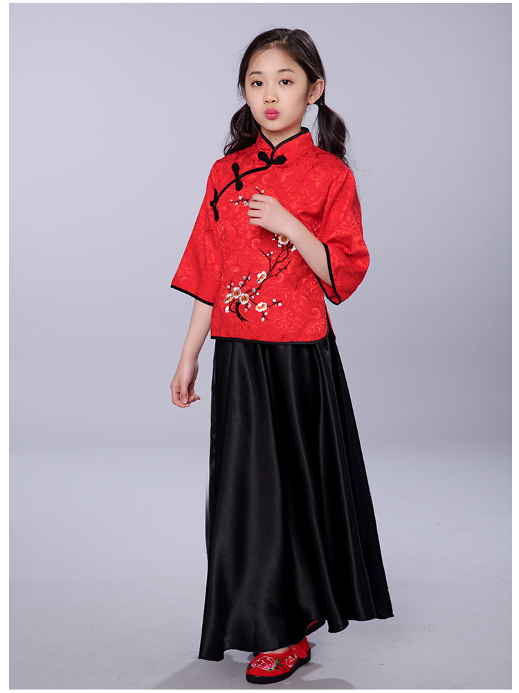 Guzheng trang phục cô gái biểu diễn trang phục cổ điển phong cách dân gian học sinh trang phục trẻ em trang phục hợp xướng trang phục đồ trẻ em