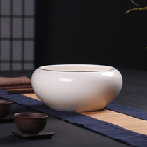 White porcelain water Meng cup wash Kung Fu tea zero with household Japanese Zen tea residue tank Kung Fu Tea with ceramic tea wash