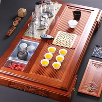 Brazil Huanghuali solid wood king-size tea tray Household induction cooker four-in-one tea table set of Kung Fu tea tea sea