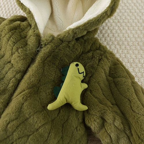 Детский зимний динозавр для выхода на улицу для новорожденных, утепленный пуховик подходит для мужчин и женщин, боди для девочек, куртка