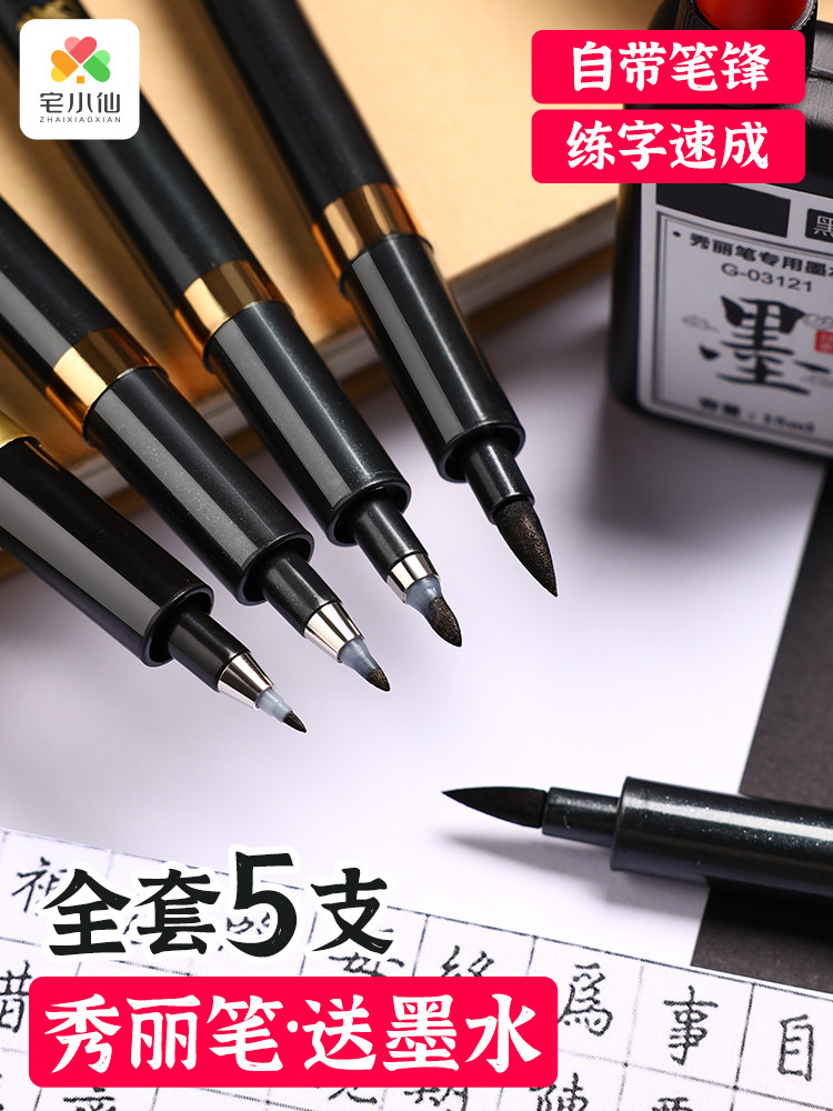 Beautiful Pen for Calligraphy, Special Soft-Tipped Pen for Calligraphy, Beautiful Pen for Art Students, Special Pen with Its Own Nib, Beautiful Pen with Soft Tip, Signature Pen, Scripture Copying Pen, Art Large, Medium, Small Regular Script Pen, Calligraphy Pen, Practice Pen