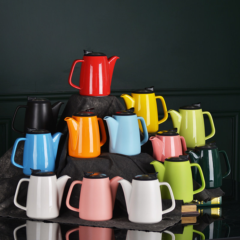 Nordic Wind Ceramic Teapot Home Large Capacity Tea Pot Office Kettle Hand Sprint Coffee Maker Filter Tea Maker