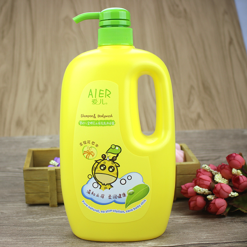 Aier Baby Honeysuckle Anti-itch Shampoo and Shower Gel 1L Shampoo water cream moisturizes and hydrates for a long time