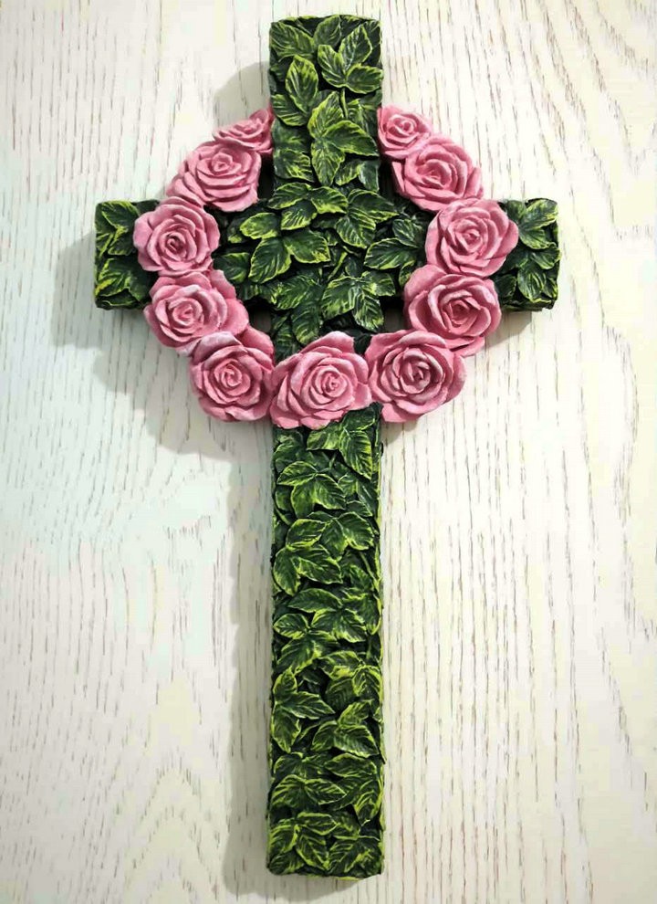 Flower Rings Cross Pendant Pendant Wall Cross Home Wall Decoration Wall-mounted Wall Decoration