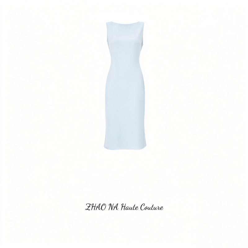 [Zhao Na] Retro Commuting Style Mermaid Sleeveless Dress | Zhao Na Minimalist High-End Women's Clothing