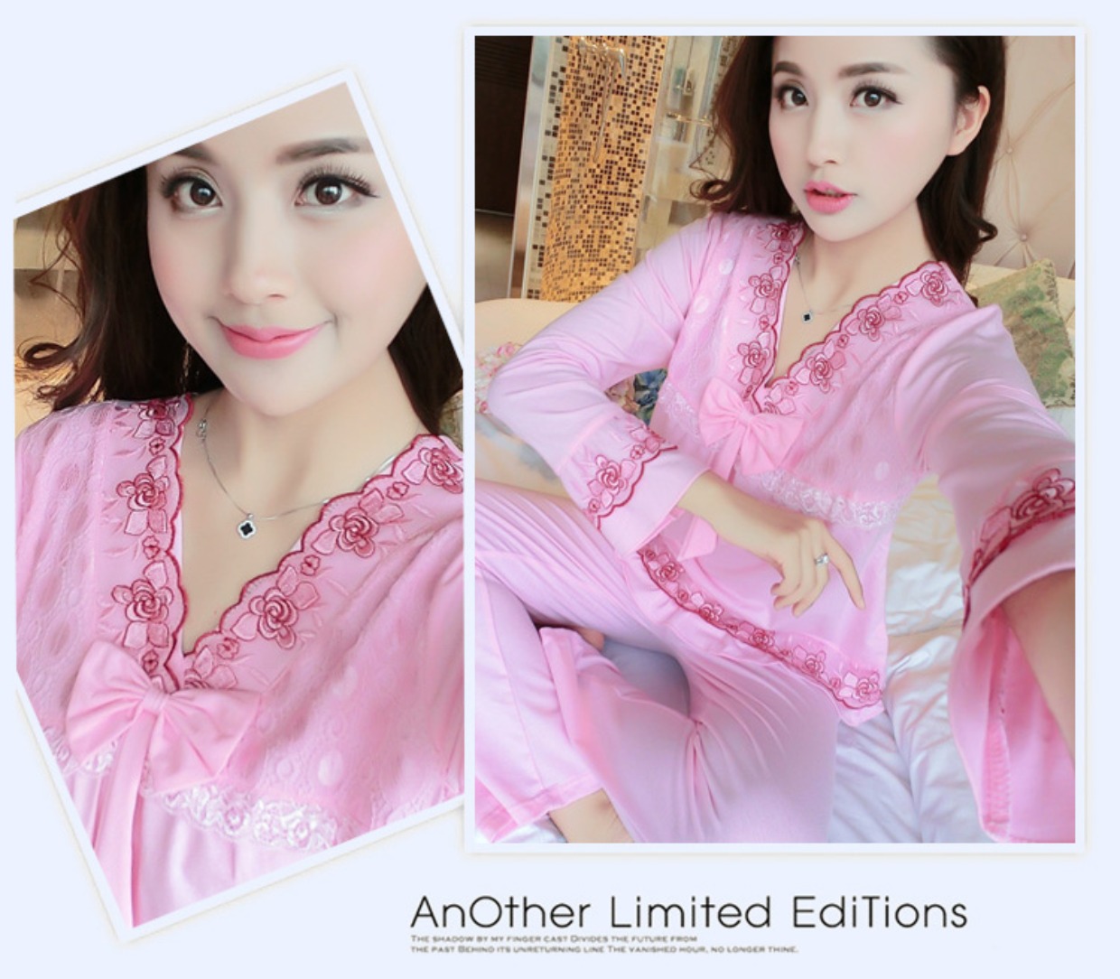 Bộ đồ ngủ nữ tay dài cotton mùa xuân và mùa thu cotton nữ mùa thu đông Hàn Quốc dễ thương 2018 New Princess Wind Set do bo nu dep