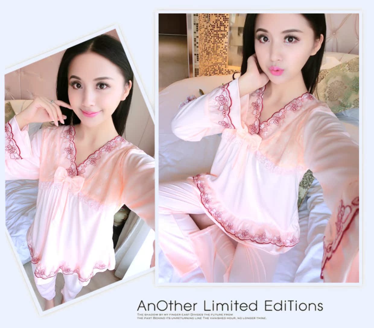 Đồ ngủ nữ dài tay của phụ nữ Hàn Quốc mùa xuân và mùa thu mùa hè cotton mùa thu cotton dễ thương mẫu lỏng mặc phù hợp với dịch vụ nhà bộ đồ thể thao nữ