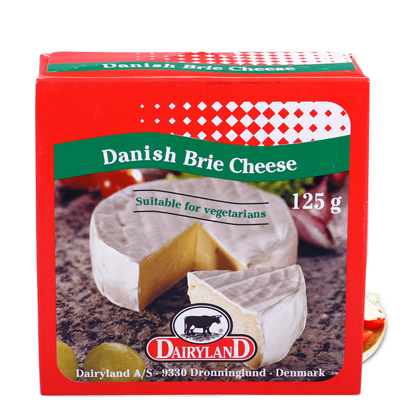 Danish Golden Wen must cheese Danish Brie cheese white mildew soft cheese ready-to-eat Brie cheese 125g