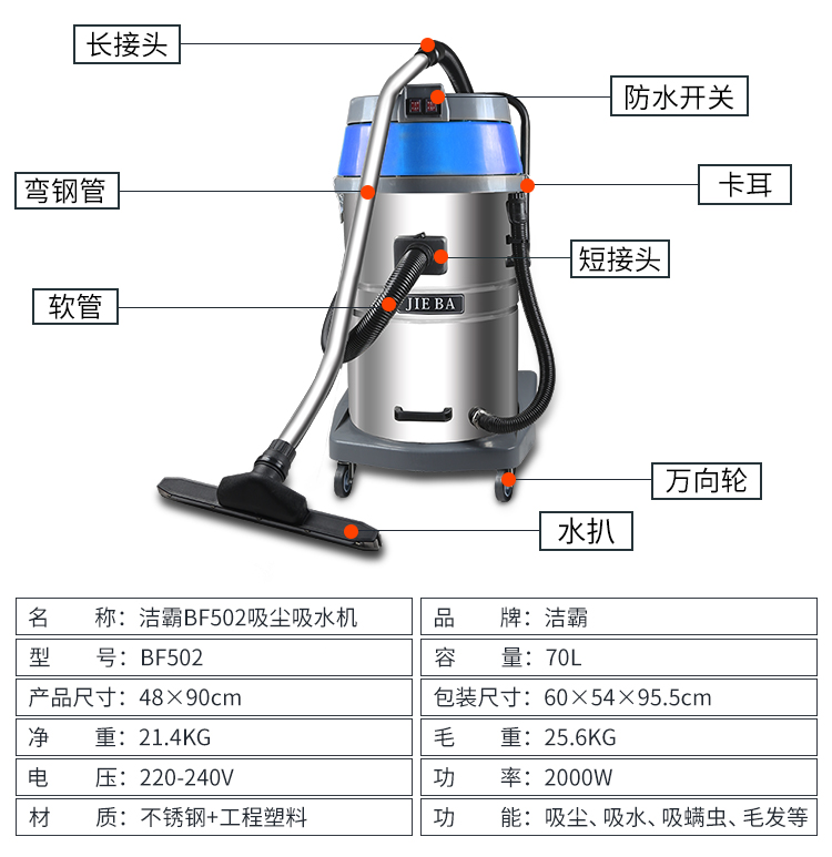 robot xiaomi gen 2 Jieba BF502 thùng máy hút bụi gia đình công nghiệp rửa xe khách sạn mạnh mẽ máy hút bụi công suất cao 2000W - Máy hút bụi robot hút bụi thông minh