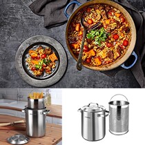 South Korea Imports stainless steel double ear cooking noodles Fried Chicken Stewed Pork Hooch Beef Large Capacity Leak Control Oil Barrel Stockpot