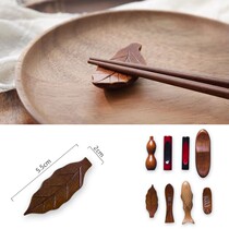 Korean food and broadcaster pland same Japanese cuisine wooden chopstick bracket leaf fish-shaped fork spoon support
