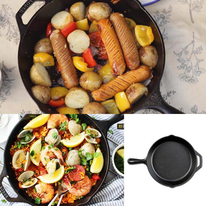 Korea Imports Eat Podcast Hamzy Identical Cast-iron Oven Without Coating Flat Bottom Fried Egg Grilled Pan Pizza Steak Pan