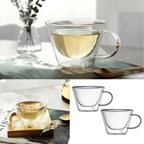 South Koreas mouth to eat and broadcast greedy cat little sister with double-layer glass transparent belt handle hat Cup coffee cup coffee cup