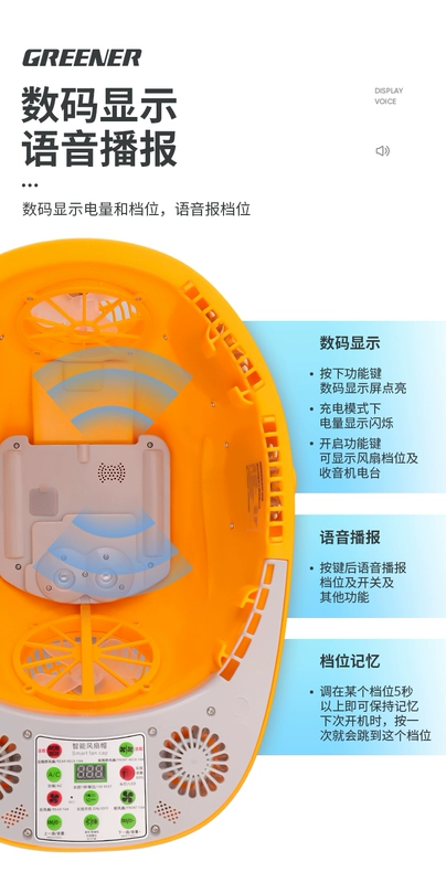 Rừng Xanh Quạt Mũ Năng Lượng Mặt Trời Dây Tích Hợp Thông Minh Công Trường Điều Hòa Không Khí Lạnh Mũ Bảo Hiểm Sạc Đa Năng Nam mũ bảo hộ cao cấp
