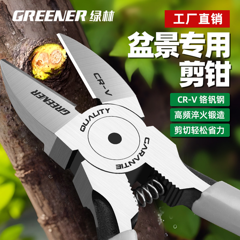 绿林盆景专用工具园艺修枝剪刀水口钳盆栽制作造型叶芽剪花艺剪刀