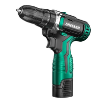 Green Forest Hand Electric Drill Household Lithium Battery Impact Brushless Power Tool Turns Hand Drilling High Power Drilling Multi-Function