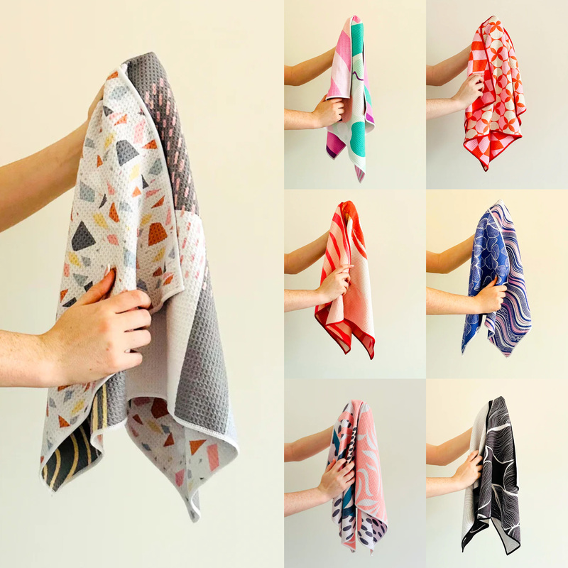 High-Quality Products Exported to the Usa, High Aesthetic Double-Sided Printed Kitchen Towels, Hand Towels, Absorbent Pads, Draining Cloths, Large Thick Dish Towels