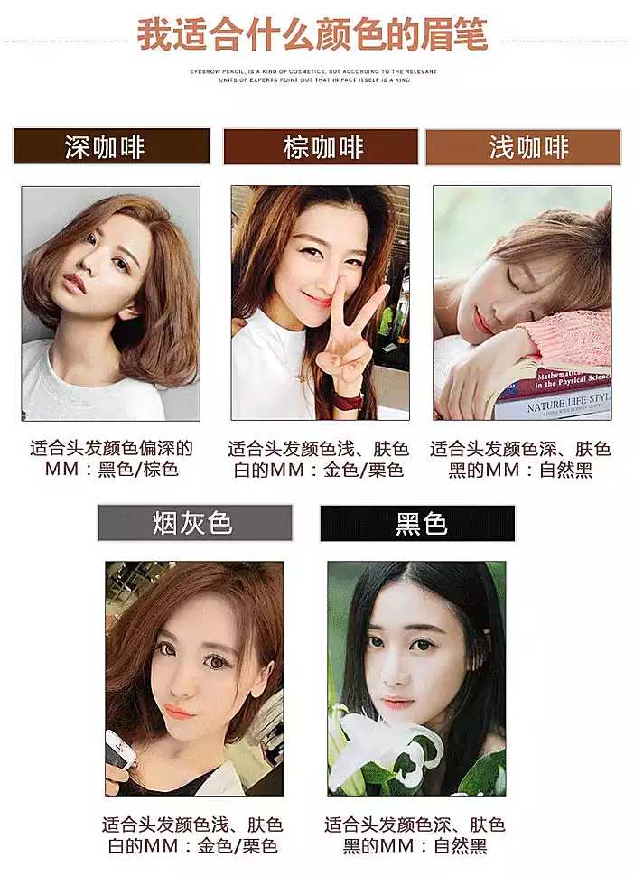 Chính hãng Nilai 1818 kéo lông mày bút chì bột lông mày dạng kem kẻ mắt studio chuyên dụng chống thấm nước và mồ hôi tự nhiên bền lâu bút chì kẻ lông mày