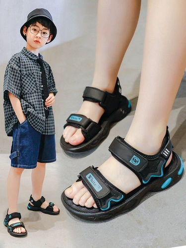 Летние сандалии для мальчиков, детская пляжная пляжная обувь, в корейском стиле, подходит для подростков, мягкая подошва