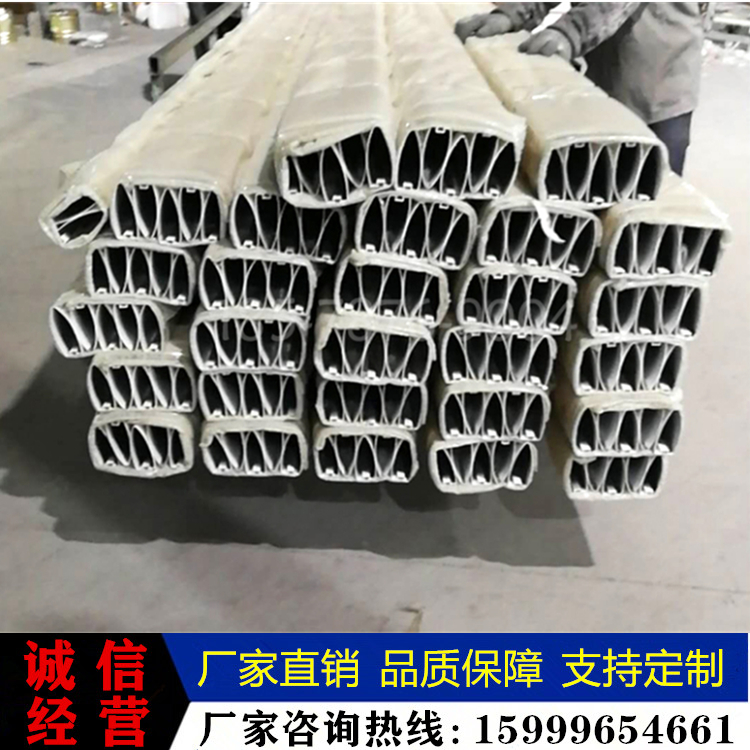 Aluminum alloy bullet bullet tube Ceiling wood tattoo warhead aluminum alloy square tube in the lobby of Hotel decorated aluminum square tube