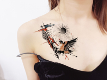 Freehand Feiyan returning to the nest men and women sexy waterproof durable tattoo sticker tattoo big coffee tattoo division name