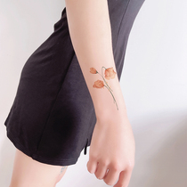 Gold watercolor Tulip tattoo stickers personality sexy lasting cute hipster stickers tattoo big coffee original