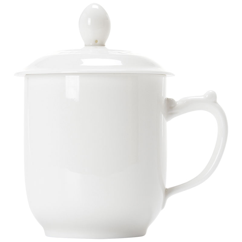 Jun ware ceramic cups dehua white porcelain cup couples mark cup with cover thin foetus office glass cup