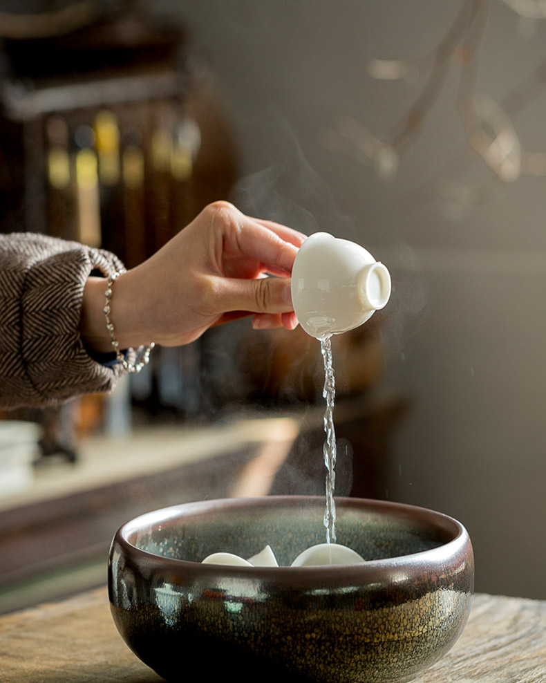 Jun ware wash cup tea vessels built water washing household ceramics retro zen water jar to build extra large cups to wash