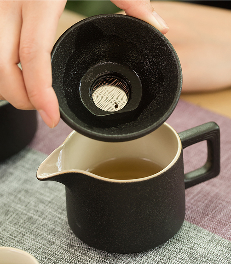 Jun ware kung fu tea set office of black tea tray household small set of restoring ancient ways is the teapot contracted tea cups