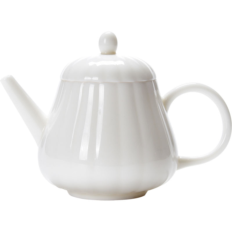 Jun ware elegant white porcelain dehua built small Chinese white ceramic teapot kung fu tea set from lard white jade porcelain tea