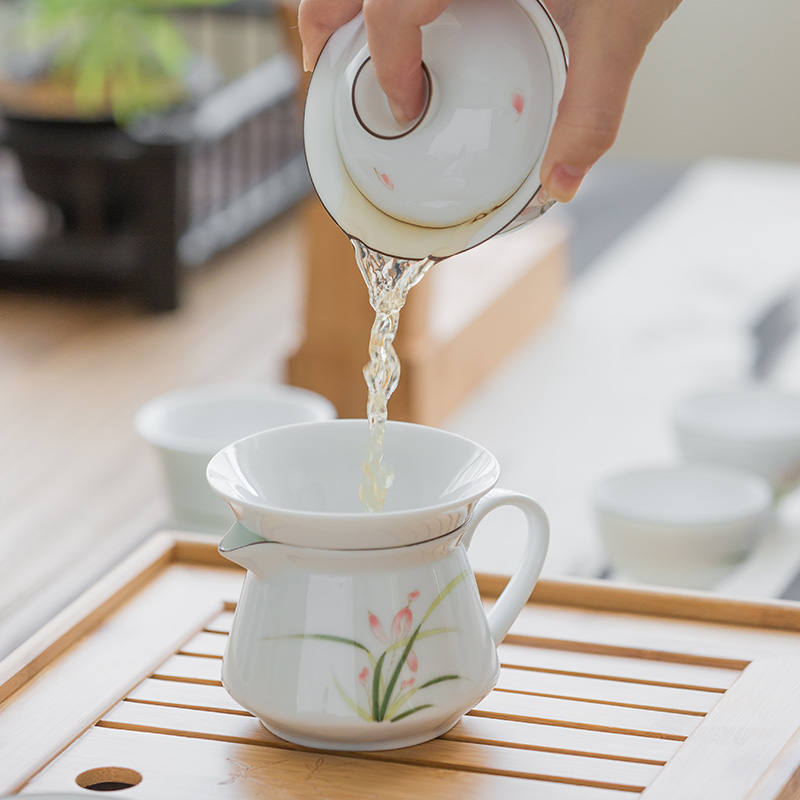 Jun ware elegant hand - made tea with ceramic filter filter kung fu tea tea accessories tea tea zero)