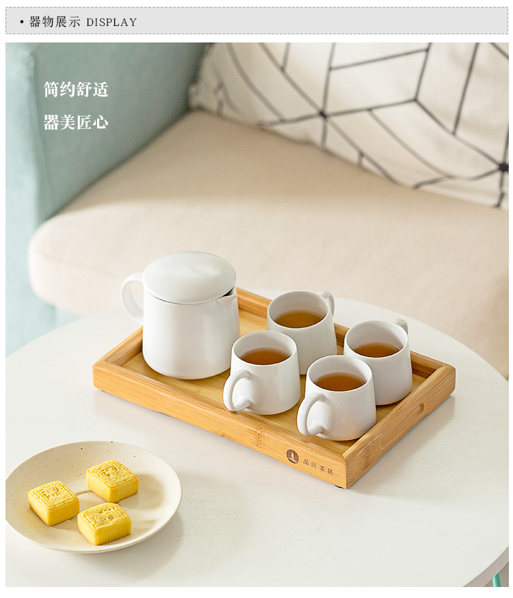 Jun is pure white mini mugs ins contracted household small glass ceramic cup with handle the hot cup of tea