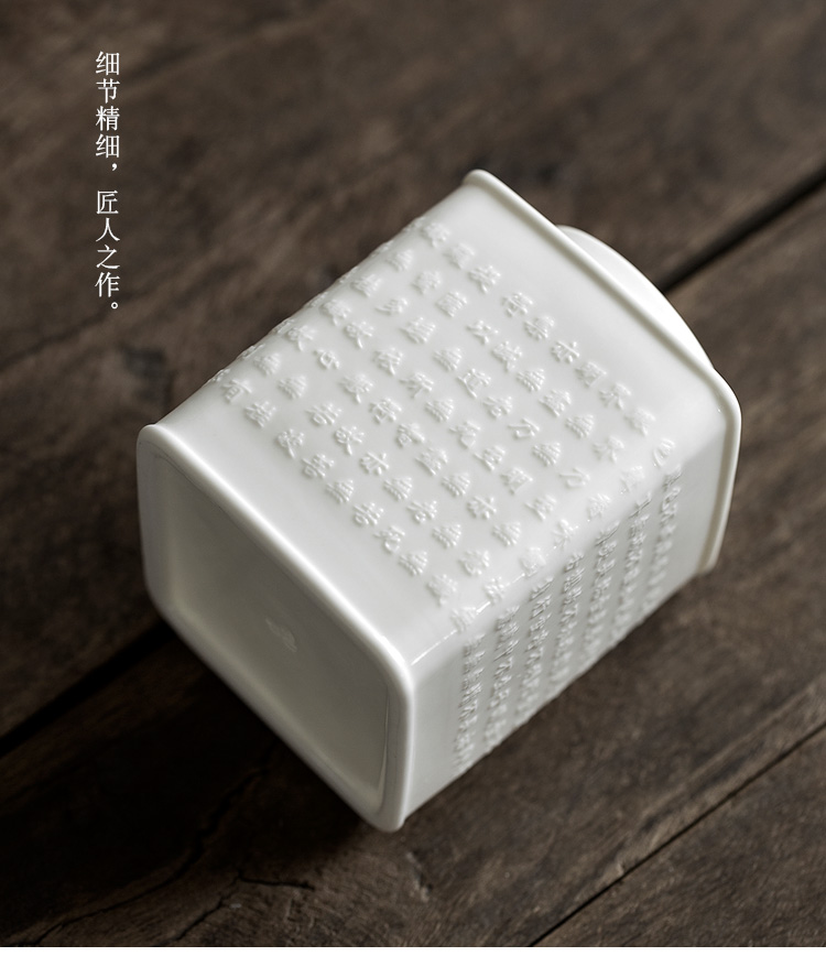 Jun ware Lin Rongxian heart sutra pu 'er tea pot seal pot moistureproof white porcelain ceramic tea POTS gift box packaging