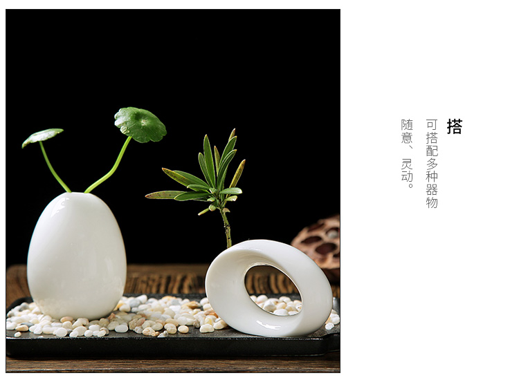 Jun ware dehua white porcelain mini floret bottle move pure white ceramic small and pure and fresh flower implement creative flower arranging flowers