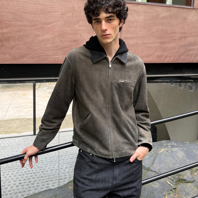 【Green Label】Haonanhuang 0.9mm Top Layer Sheepskin Washed and Distressed Detroit Jacket