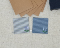 Hand embroidered blue snowflake fabric coaster coffee coaster insulation pad can be customized
