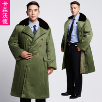 Security clothing winter coat thick cotton padded clothing multifunctional cotton jacket cold cotton clothing long thick yellow coat men and women