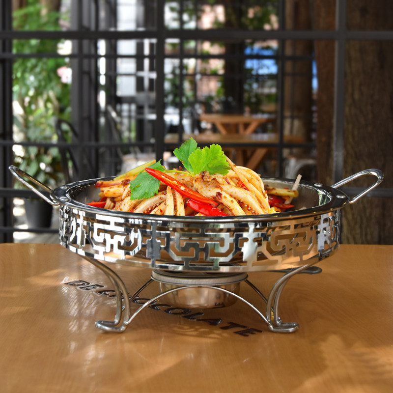 Dry pot household set alcohol stove restaurant special dry pot tableware dining room commercial creative flat-bottomed dry boiler