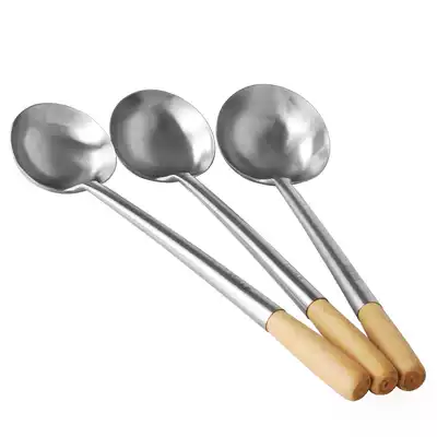 Chef spoon long handle Cook shovel spoon big soup spoon stainless steel kitchen stir-fry spoon Cook big spoon