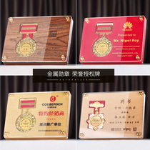 Medal wooden medals customized high-end creative company annual meeting outstanding staff honorary award certificate lettering custom