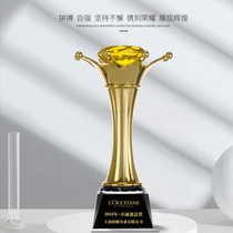 Metal Crystal Trophy Customized Gold Silver and Bronze lettering Creative Trophy Event Team Commendation Honor Medal
