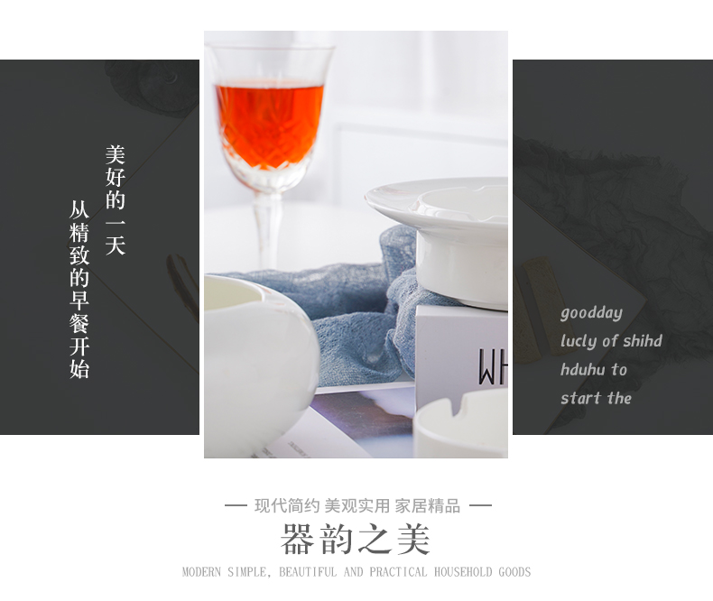 Jingdezhen ceramic ashtray hotel restaurant round bar KTV the ashtray pure white ipads China ashtray