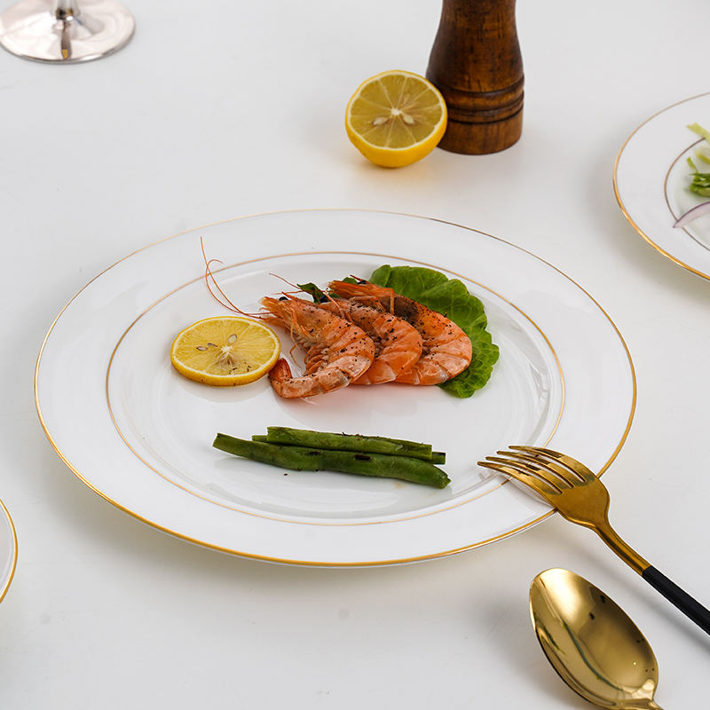 Jingdezhen ceramic plates up phnom penh dish suit European beefsteak round big flat plate