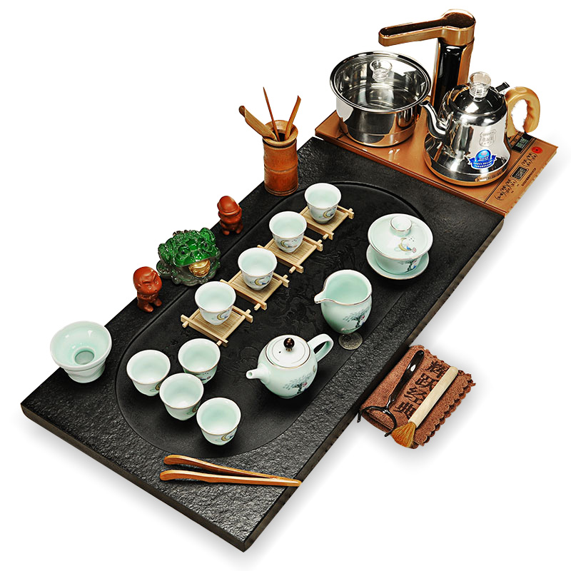 Hui, make tea sets purple kung fu tea set sharply stone tea tray of a complete set of tea sets tea sea household automatic
