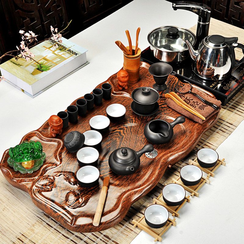 Hui, make tea violet arenaceous kung fu tea ice crack of a complete set of tea service of a complete set of electric magnetic furnace technology tea tray