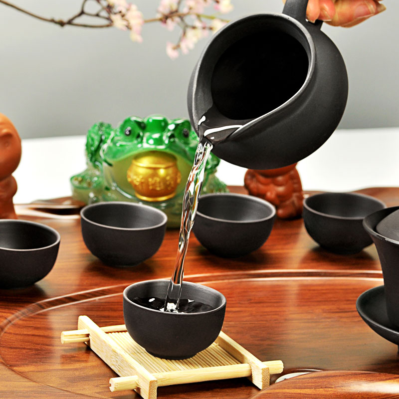 Hui, make tea set science and technology of a complete set of wood tea tray was violet arenaceous kung fu tea set four cups and induction cooker
