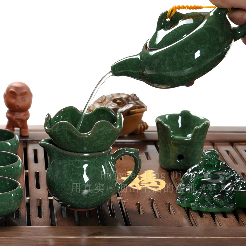 Hui make purple sand tea set a complete set of kung fu tea set solid wood tea tray was pumping of a complete set of tea set induction cooker royal blessing