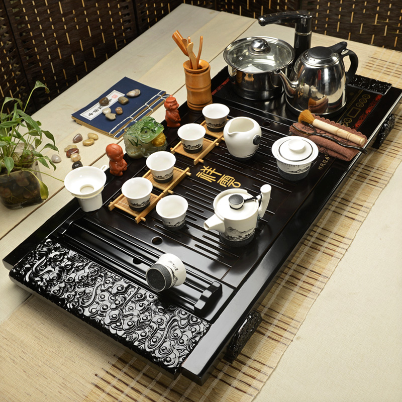 Hui, make tea set tea service of a complete set of yixing purple sand kung fu tea set induction cooker solid wood tea tray