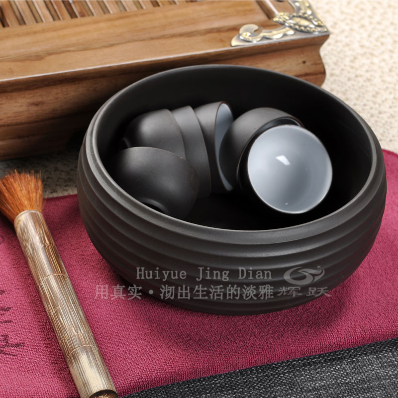 Hui make purple sand tea set kung fu tea set small buford solid wood tea tray of a complete set of tea sets