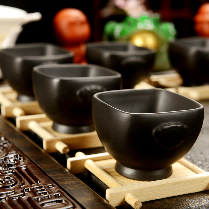 Hui, make tea set violet arenaceous kung fu tea sets electric magnetic sharply furnace black ebony stone tea tray